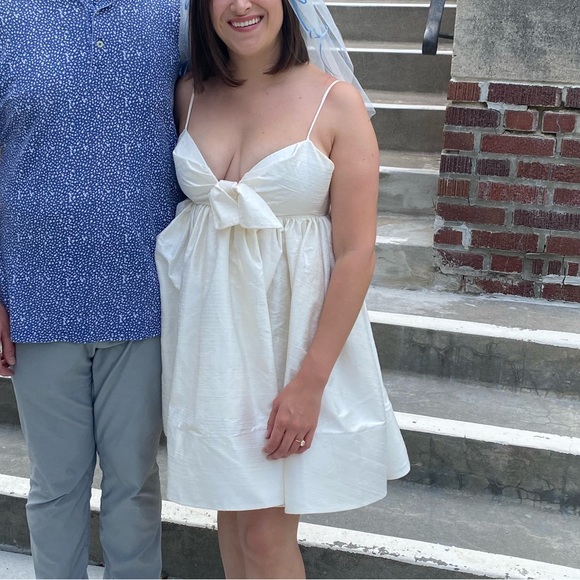 Watters silk dress with bow - Picture 2 of 3